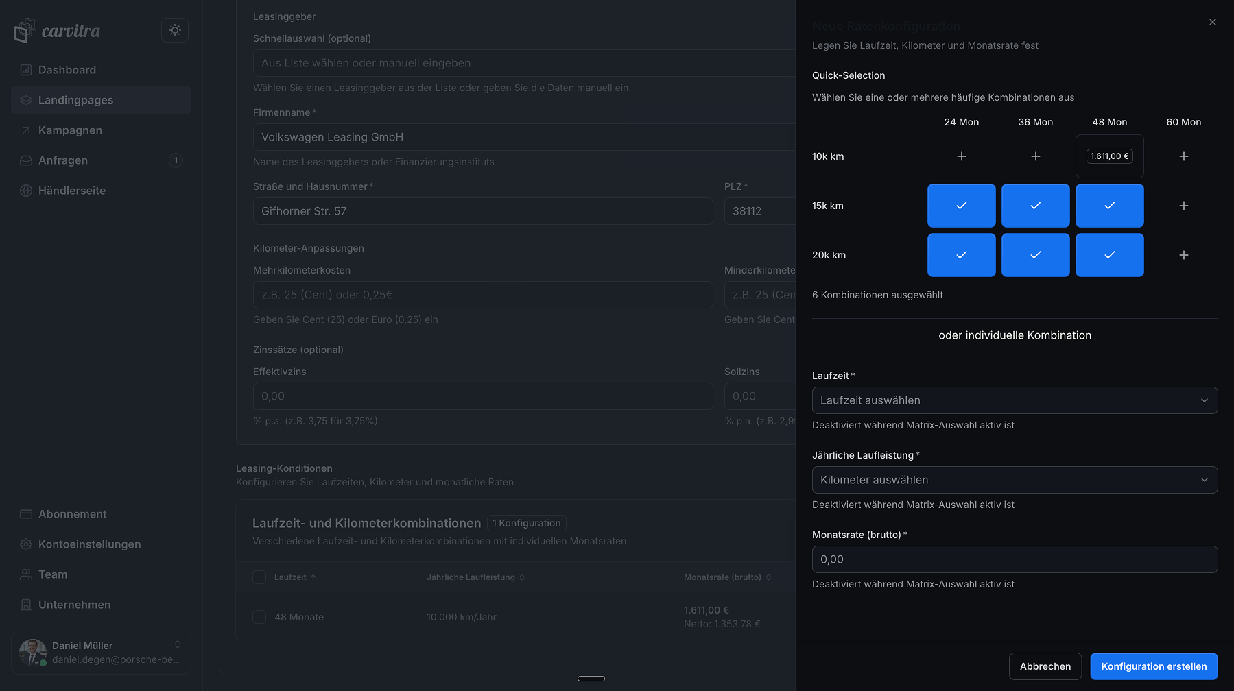 Carvitra Zahlungsoptionen: Barzahlung, Leasing und Finanzierung
